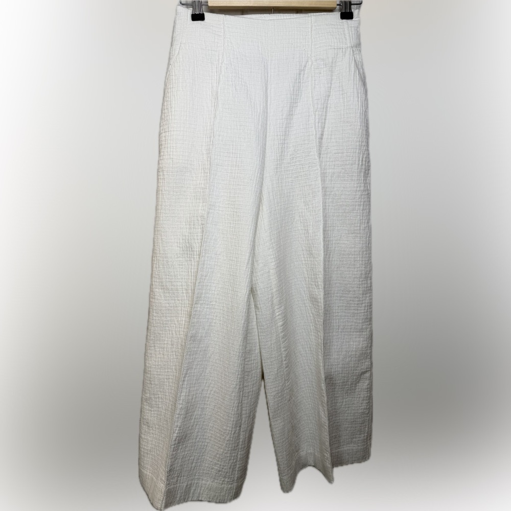 Maeve Pintucked Wide-Leg Cropped Pants‎ from Anthropologie Size 0